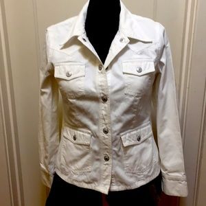 White Denim Utility Jacket S